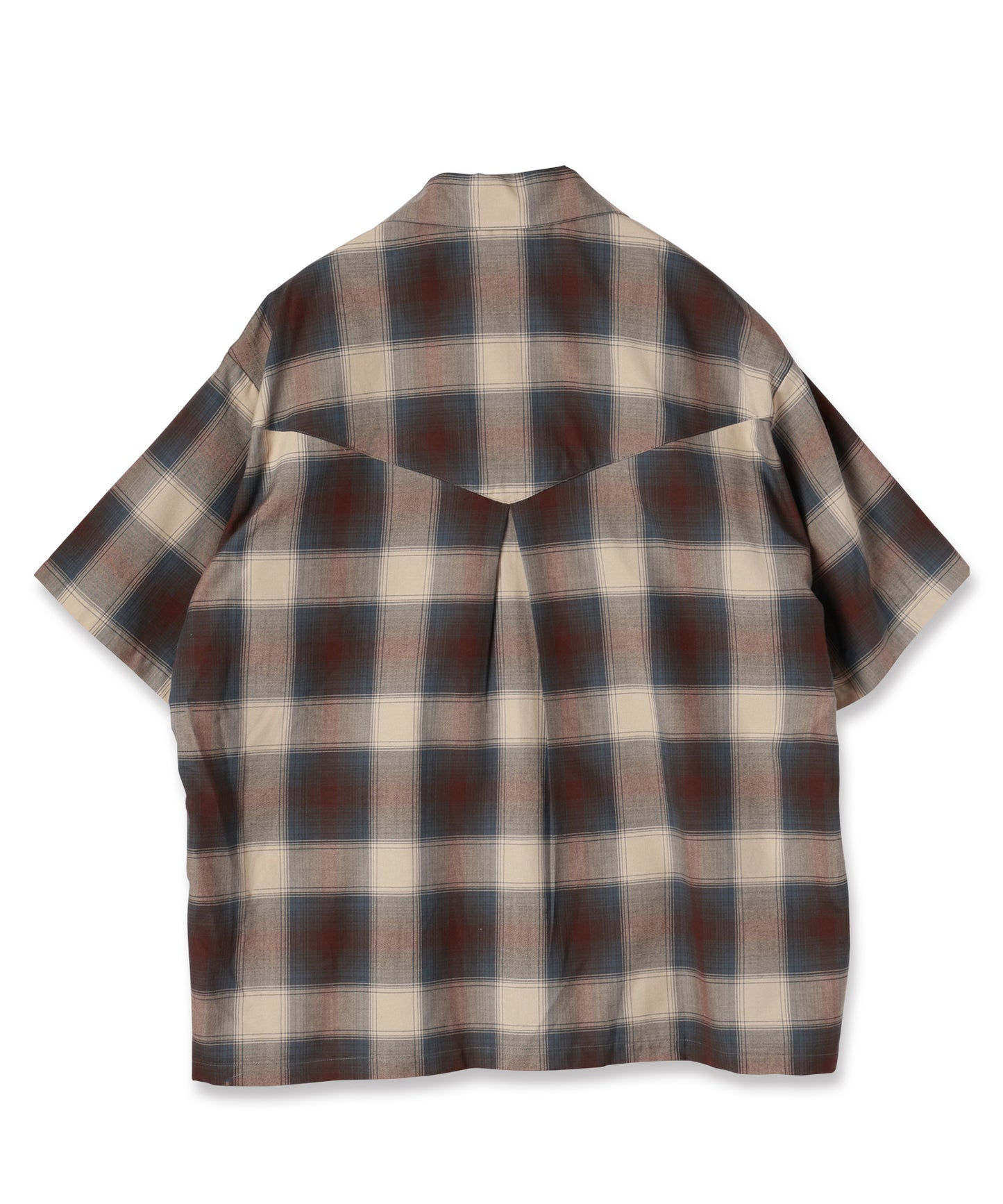 JIEDA　CHECK OPEN COLLAR SHIRT S/S