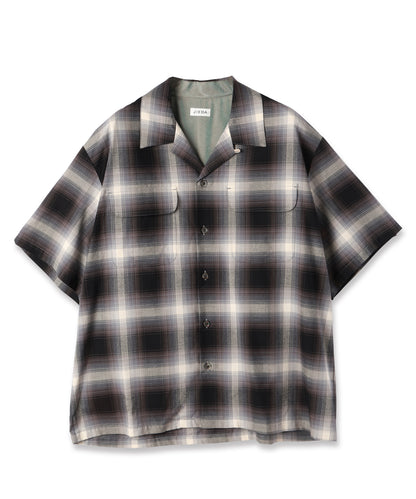 JIEDA　CHECK OPEN COLLAR SHIRT S/S