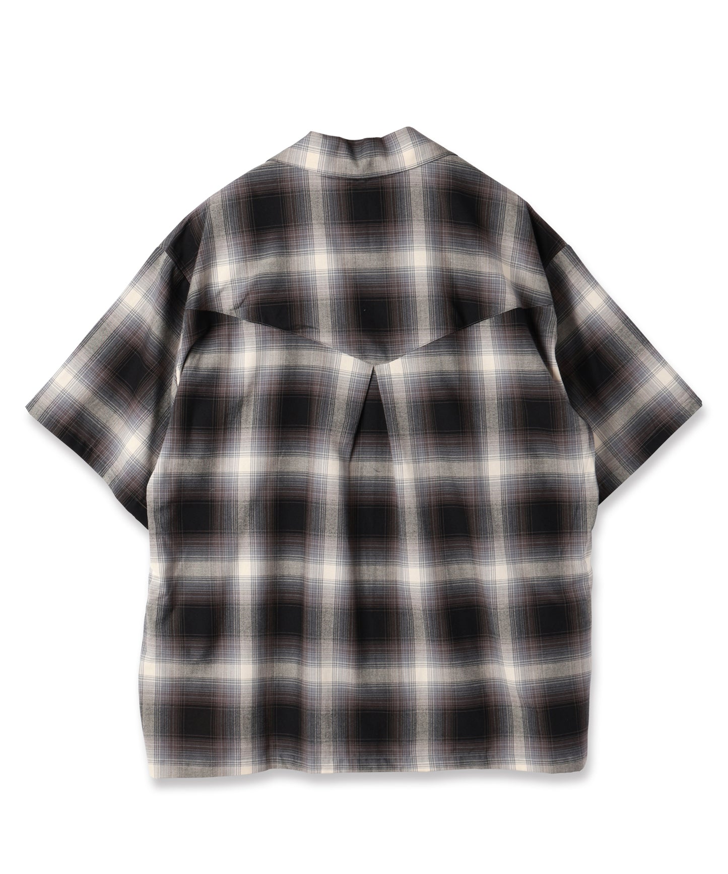 JIEDA　CHECK OPEN COLLAR SHIRT S/S