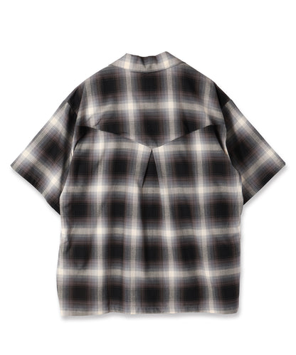 JIEDA　CHECK OPEN COLLAR SHIRT S/S