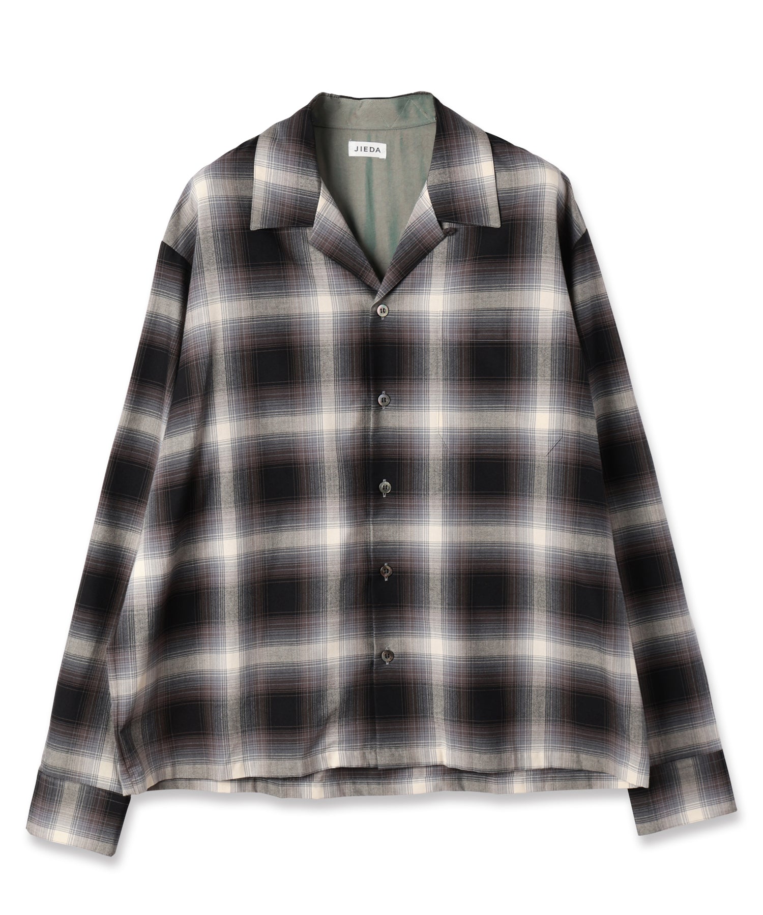 JIEDA CHECK OPEN COLLAR SHIRT – KIKUNOBU