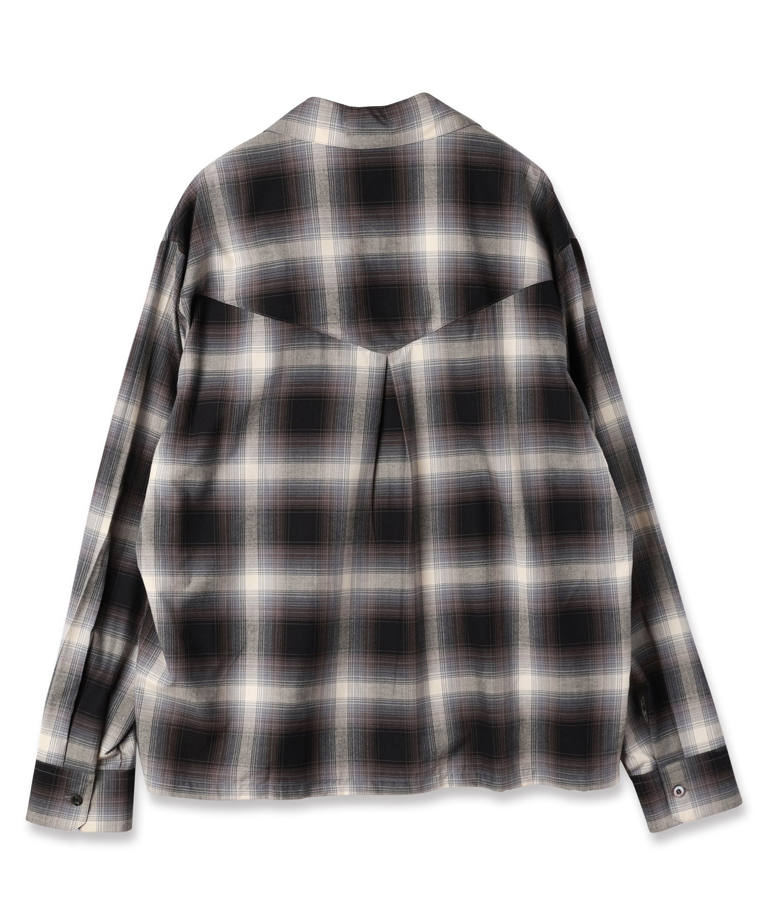 JIEDA CHECK OPEN COLLAR SHIRT – KIKUNOBU