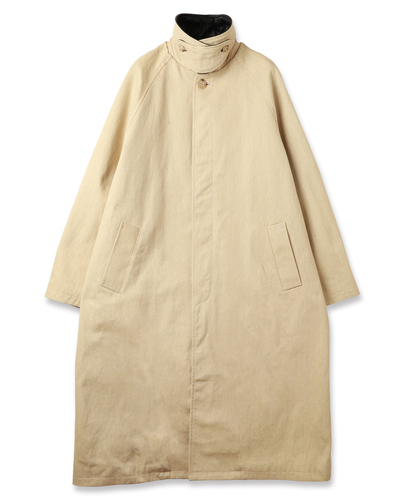 LEATHER COLLAR FADE OVER COAT