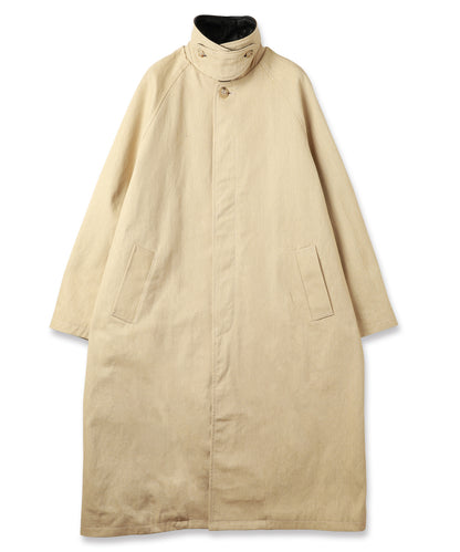 LEATHER COLLAR FADE OVER COAT