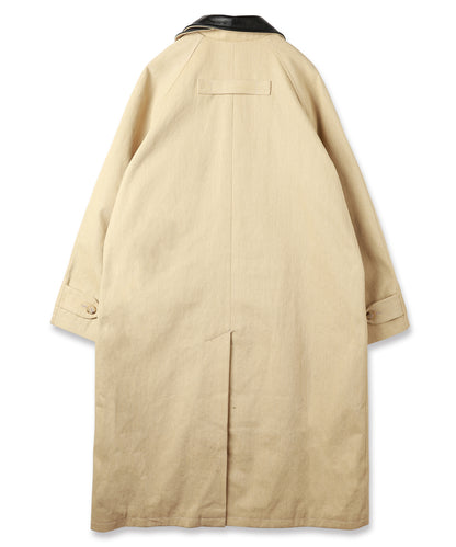 LEATHER COLLAR FADE OVER COAT