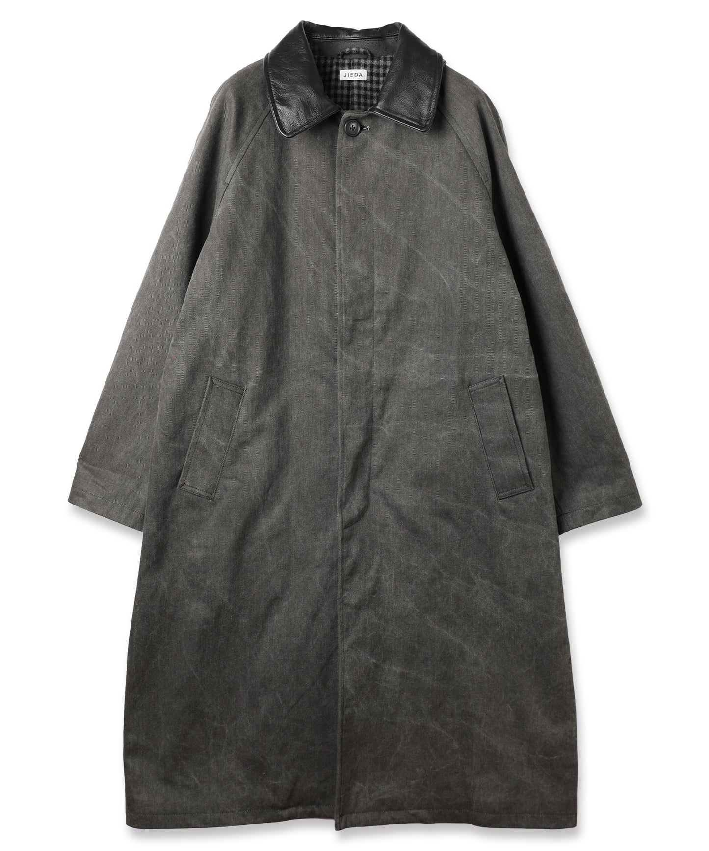 LEATHER COLLAR FADE OVER COAT