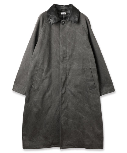 LEATHER COLLAR FADE OVER COAT