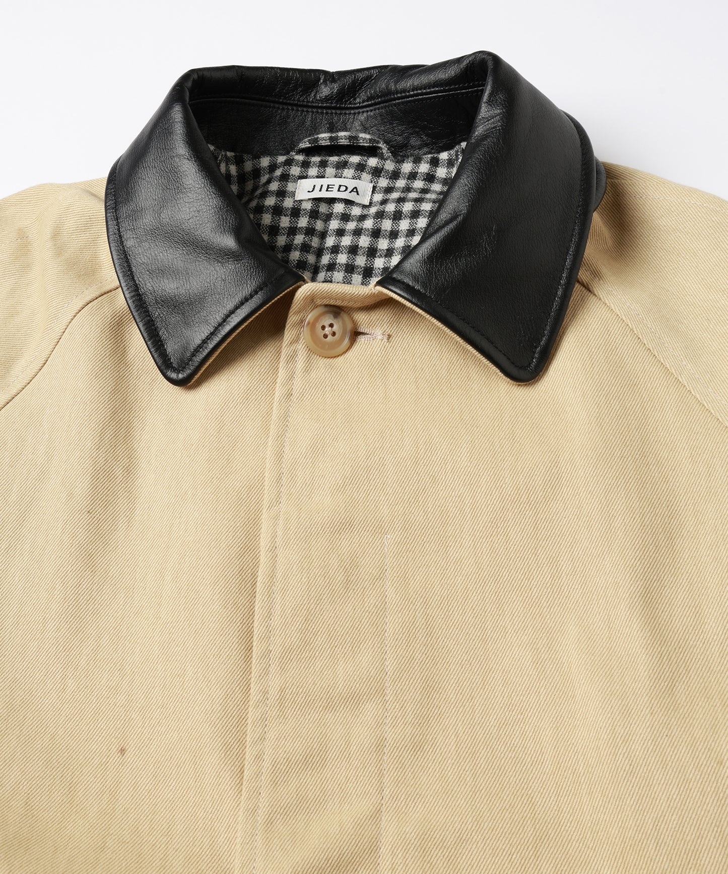 LEATHER COLLAR FADE OVER COAT