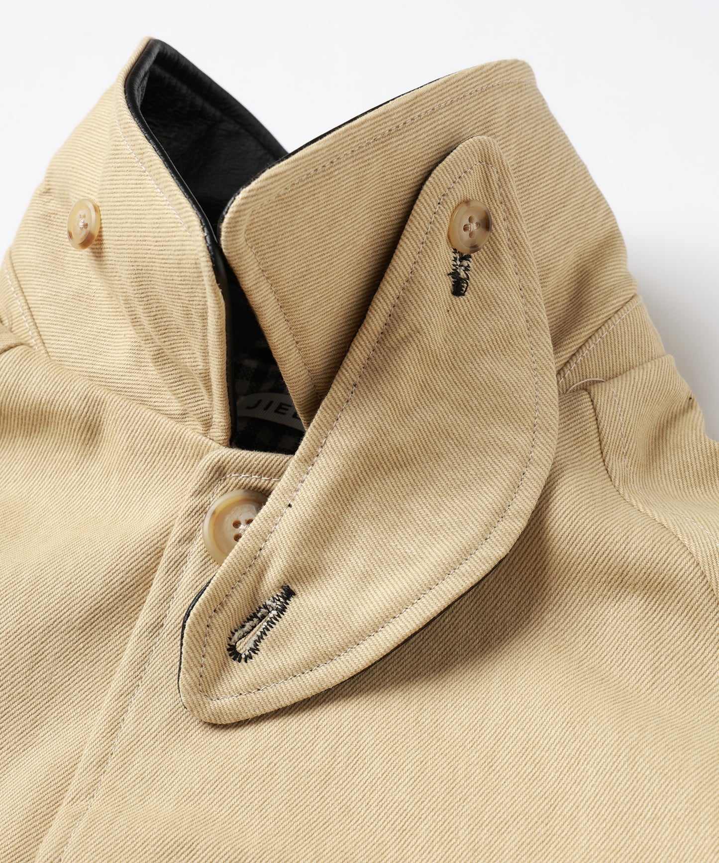 LEATHER COLLAR FADE OVER COAT