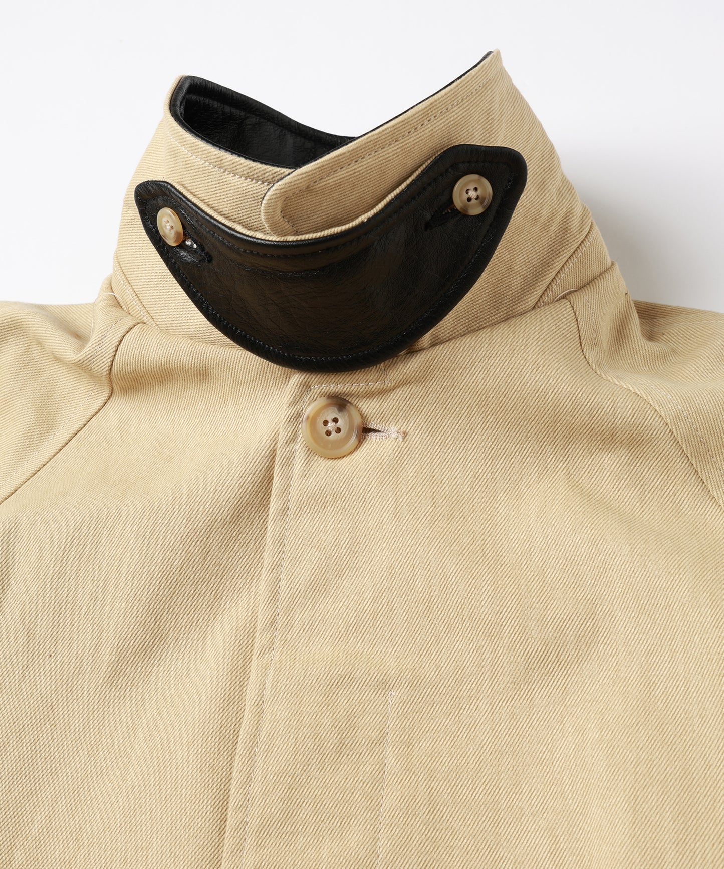 LEATHER COLLAR FADE OVER COAT