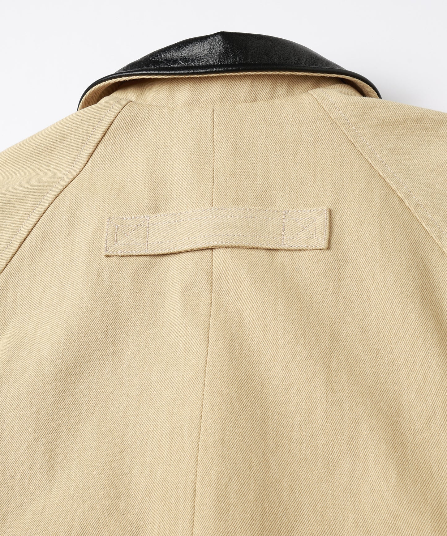 LEATHER COLLAR FADE OVER COAT