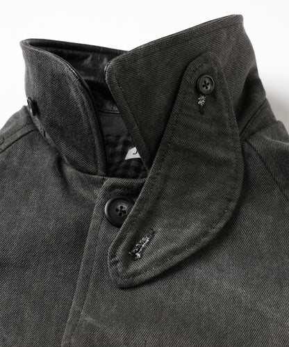 LEATHER COLLAR FADE OVER COAT