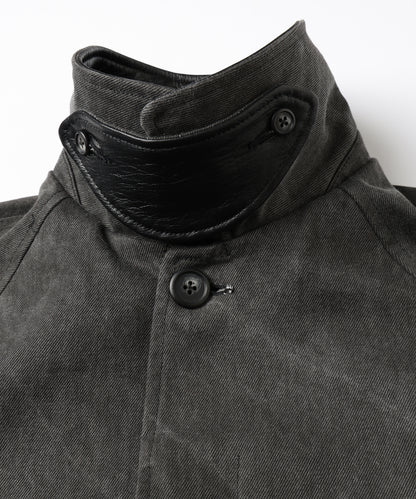 LEATHER COLLAR FADE OVER COAT