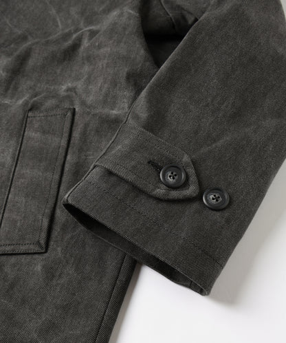LEATHER COLLAR FADE OVER COAT