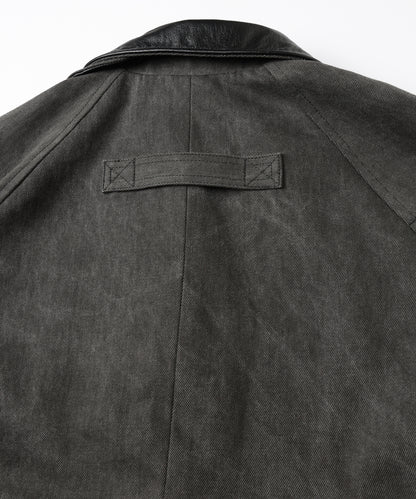 LEATHER COLLAR FADE OVER COAT