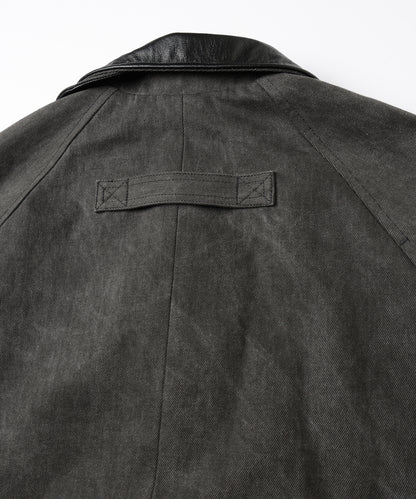 LEATHER COLLAR FADE OVER COAT