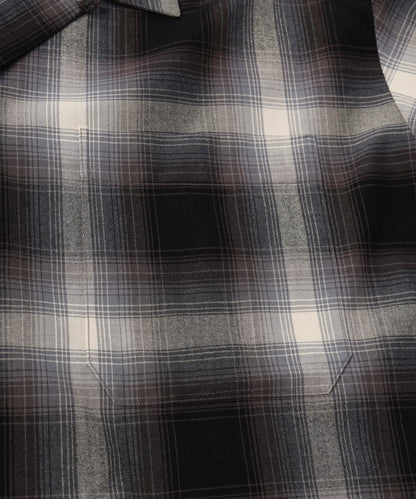JIEDA　CHECK OPEN COLLAR SHIRT