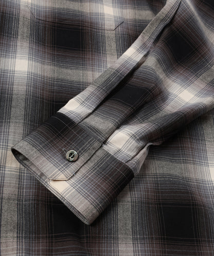 JIEDA　CHECK OPEN COLLAR SHIRT