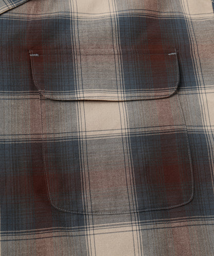 JIEDA　CHECK OPEN COLLAR SHIRT S/S