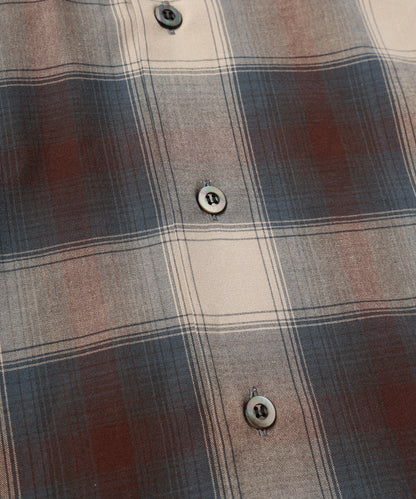 JIEDA　CHECK OPEN COLLAR SHIRT S/S
