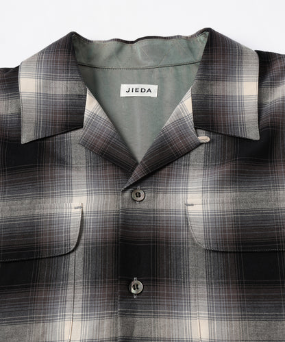 JIEDA　CHECK OPEN COLLAR SHIRT S/S