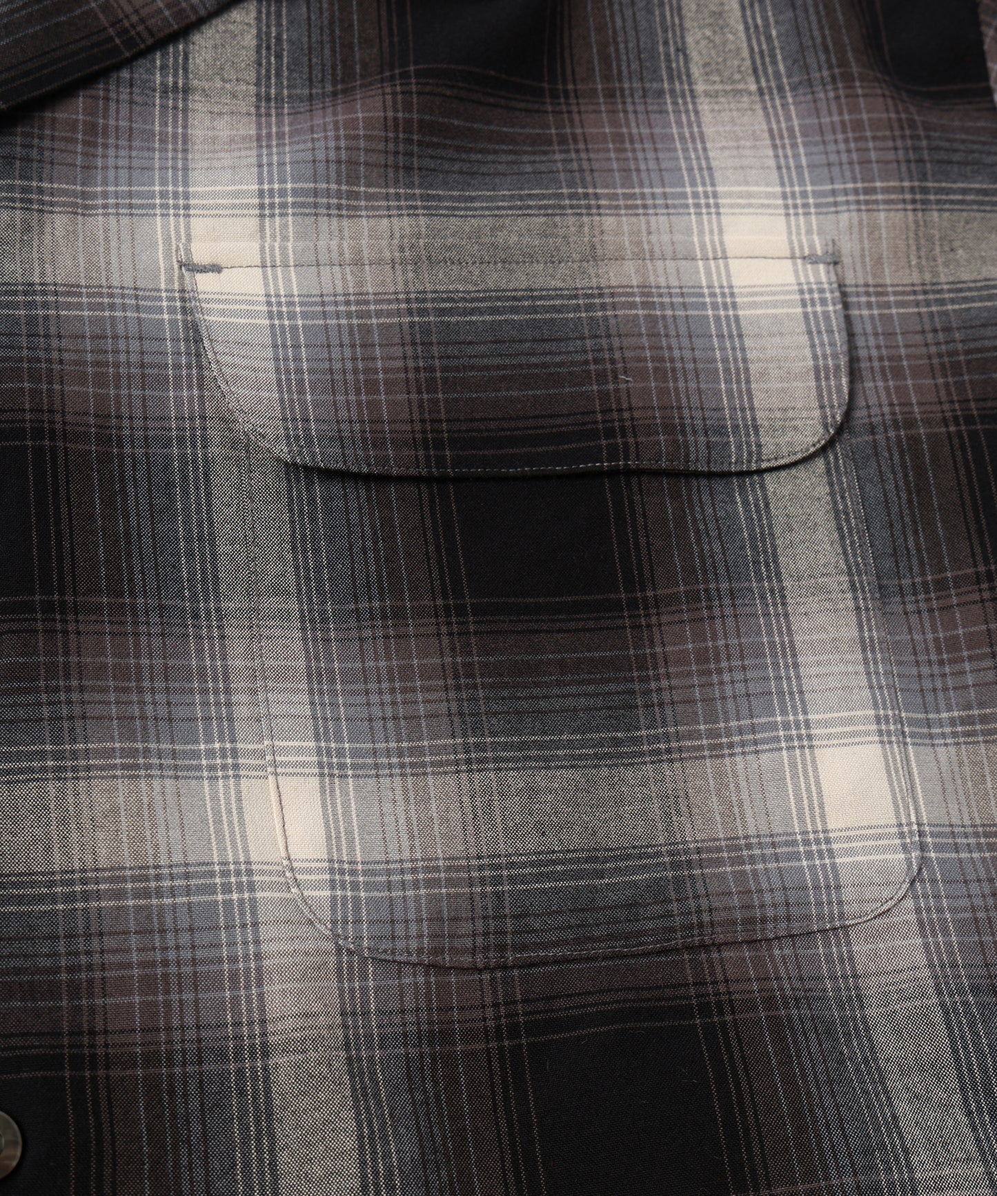 JIEDA　CHECK OPEN COLLAR SHIRT S/S