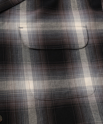 JIEDA　CHECK OPEN COLLAR SHIRT S/S