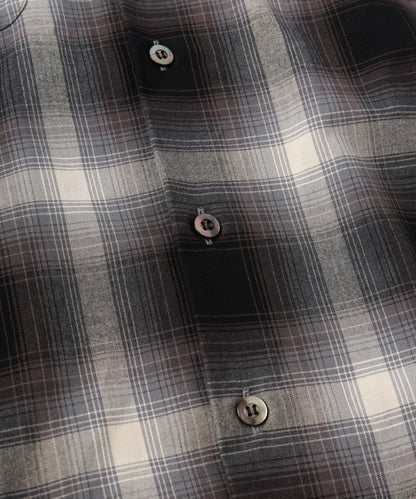 JIEDA　CHECK OPEN COLLAR SHIRT S/S