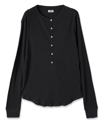 JIEDA　VINTAGE LIGHT RIB HENRY NECK L/S