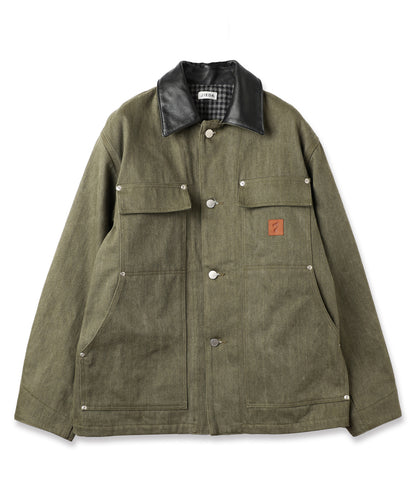 LEATHER COLLAR FADE COVERALL