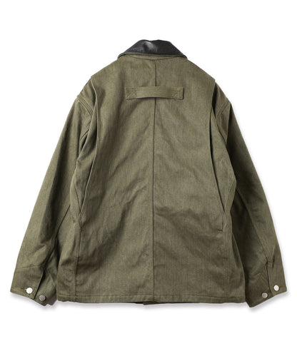LEATHER COLLAR FADE COVERALL