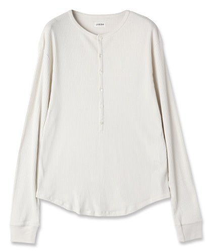JIEDA　VINTAGE LIGHT RIB HENRY NECK L/S