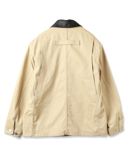 LEATHER COLLAR FADE COVERALL