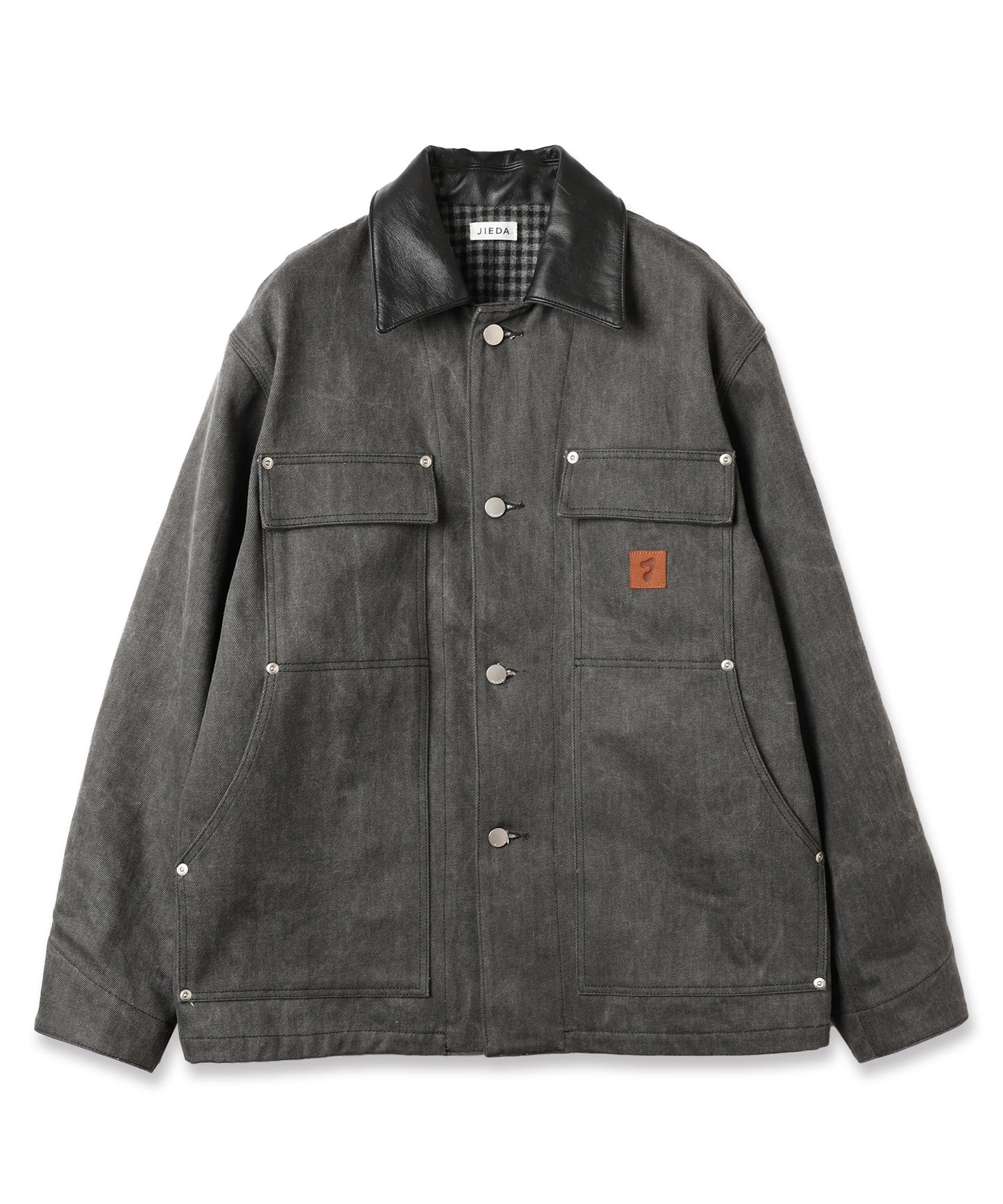 LEATHER COLLAR FADE COVERALL