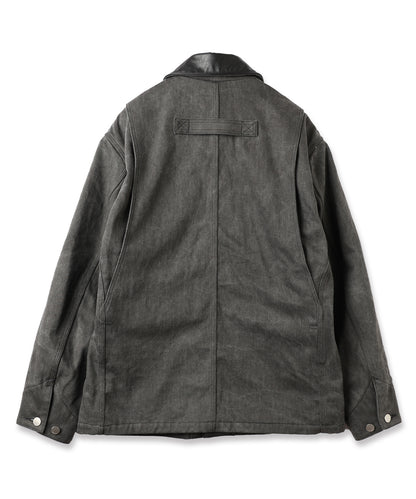 LEATHER COLLAR FADE COVERALL