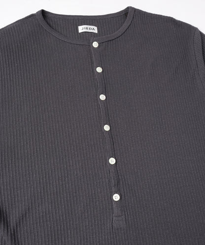 JIEDA　VINTAGE LIGHT RIB HENRY NECK L/S