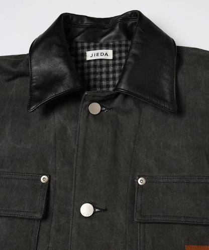 LEATHER COLLAR FADE COVERALL