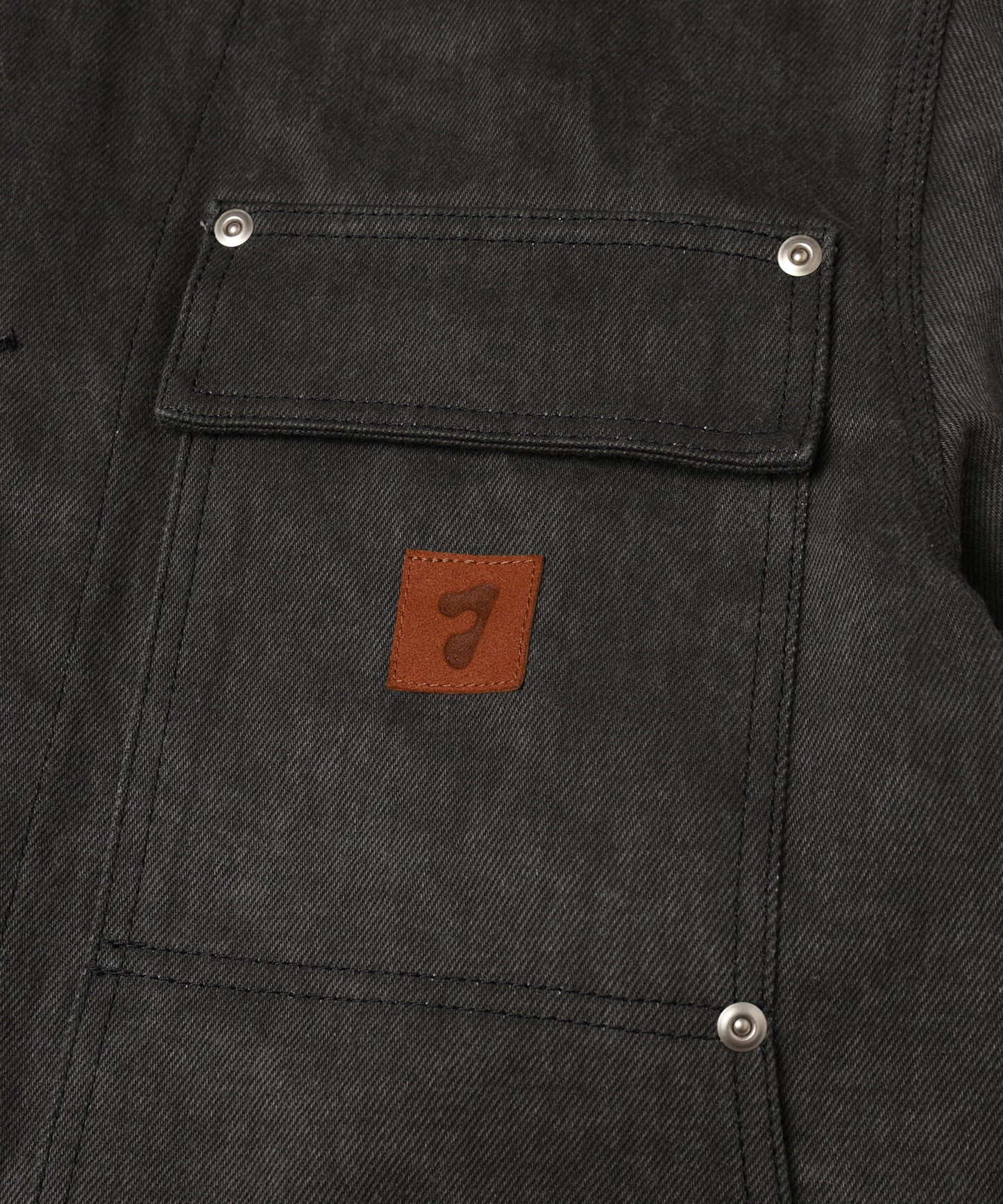 LEATHER COLLAR FADE COVERALL