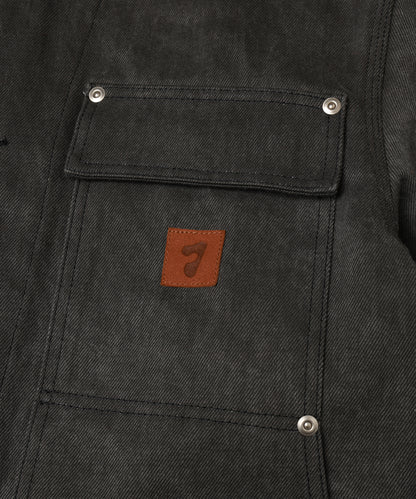LEATHER COLLAR FADE COVERALL