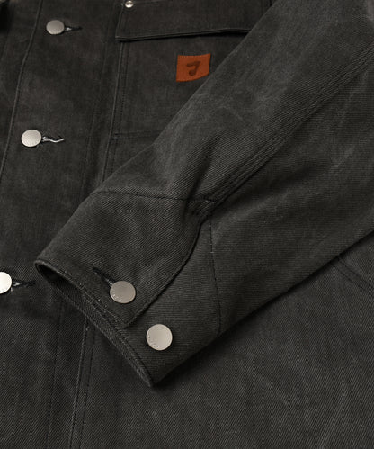 LEATHER COLLAR FADE COVERALL