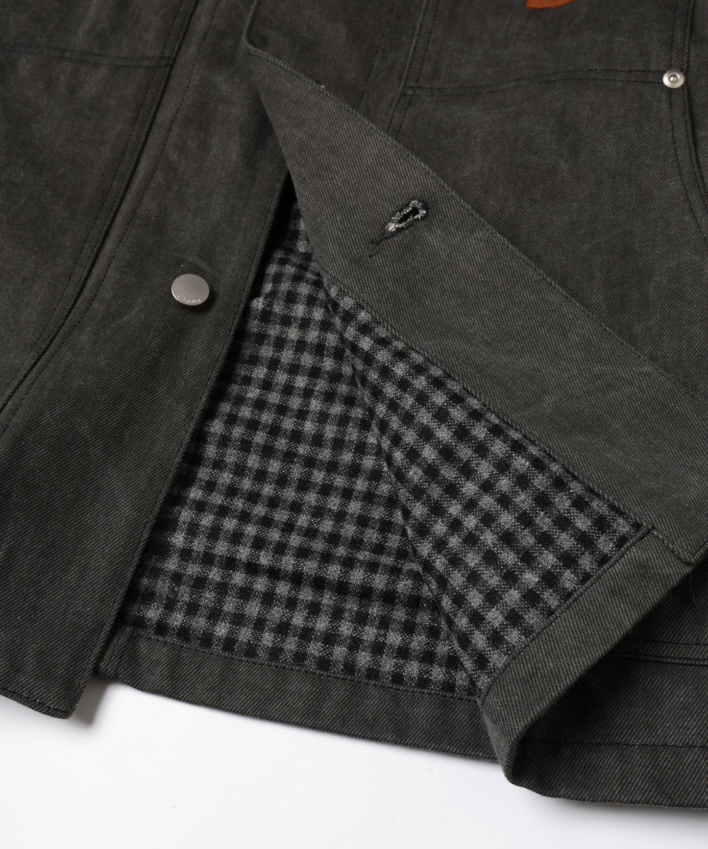 LEATHER COLLAR FADE COVERALL