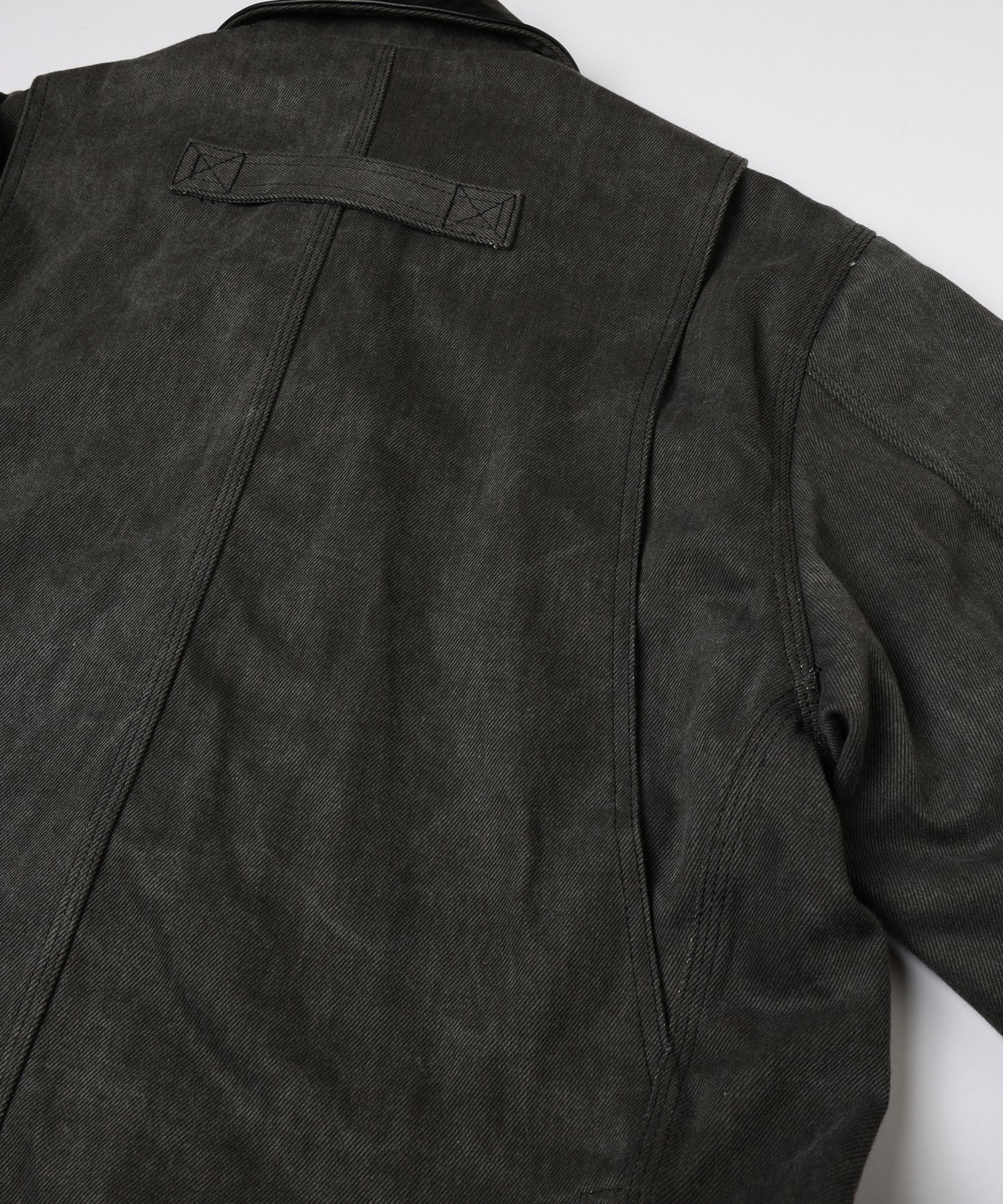 LEATHER COLLAR FADE COVERALL