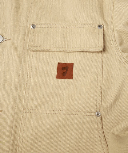 LEATHER COLLAR FADE COVERALL