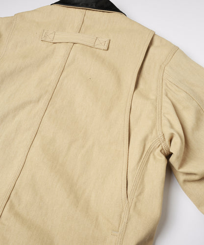 LEATHER COLLAR FADE COVERALL