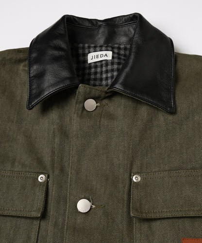 LEATHER COLLAR FADE COVERALL
