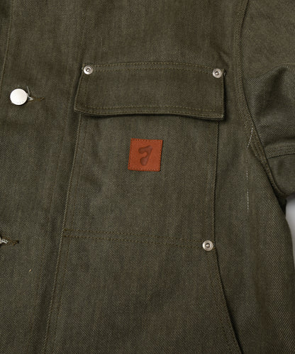 LEATHER COLLAR FADE COVERALL