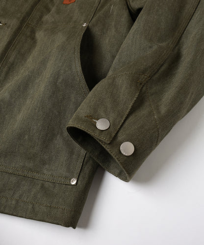 LEATHER COLLAR FADE COVERALL