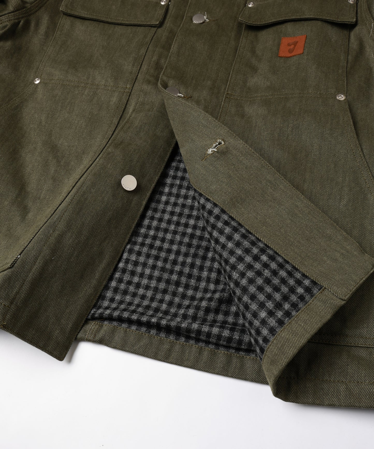 LEATHER COLLAR FADE COVERALL