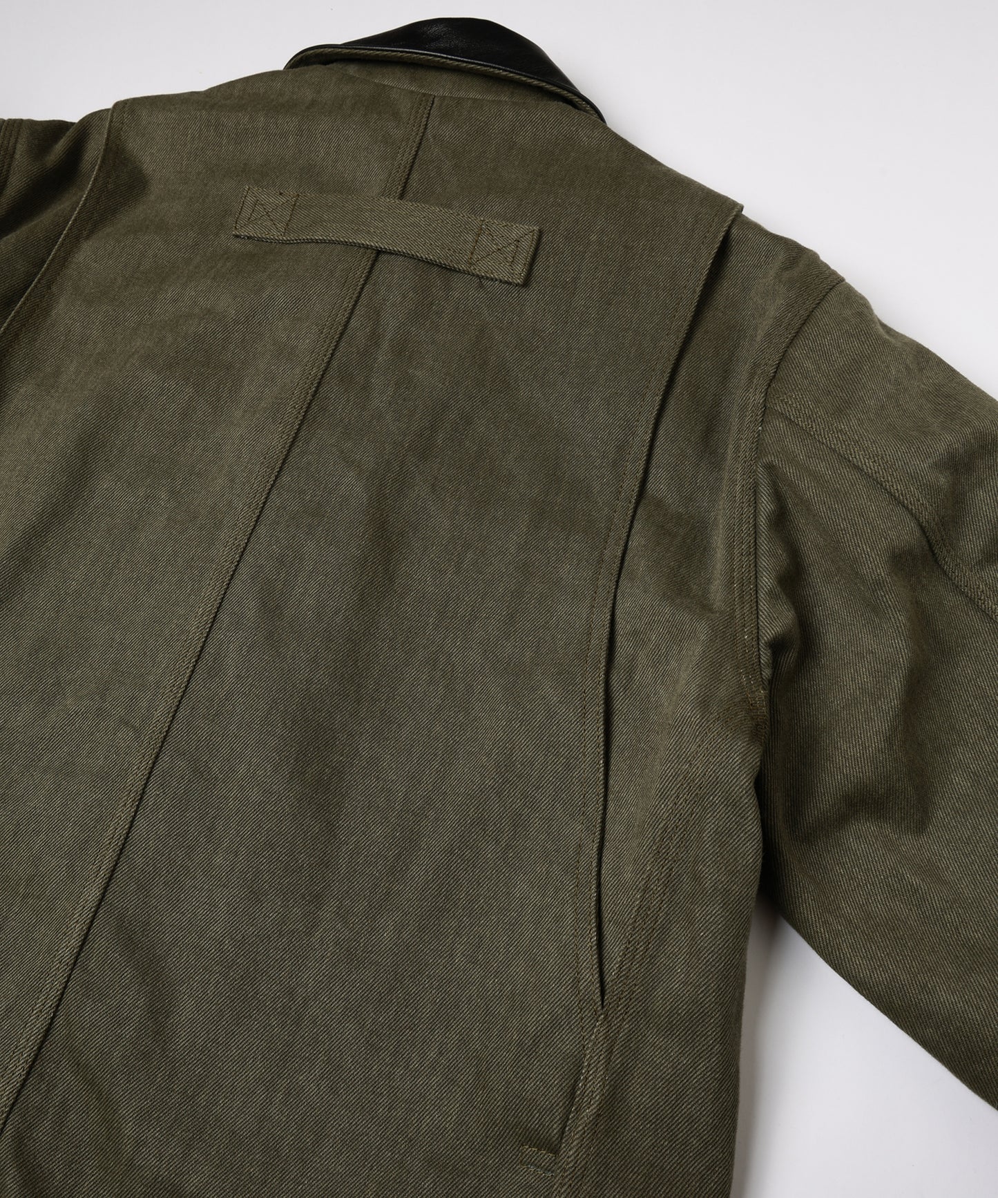 LEATHER COLLAR FADE COVERALL
