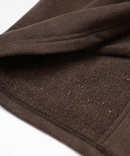 LEATHER COLLAR FADE SWEAT ZIP JACKET